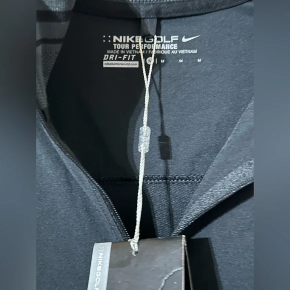 Golf Nike Men's Black Quarter Zip-Up Pullover NWT Tour Performance Drifit - Picture 3 of 3